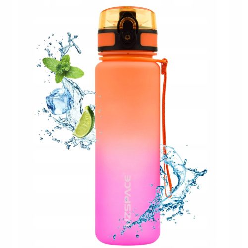  MOTIVATIONAL WATER BOTTLE with hourly scale 500ml orange-pink