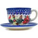 Cup and saucer for coffee and tea Ceramika Bolesławiec cup, stoneware, 200 ml