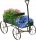  Green wooden plant trolley, garden decoration