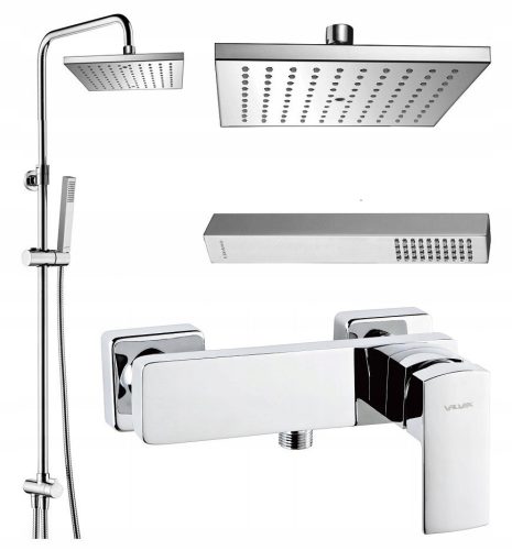 Valvex Enzo Chrome Shower Faucet + Omnires UNI Wandchrom