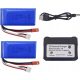  Set of 2 batteries 7.4V 1100mAh Charger WLtoys A949, A959, A969, A979, K929