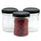 Food Container Jars 200 ml 9.2x6.3 cm transparent and black 12 pieces