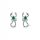  Silver scorpion earrings with green zircon