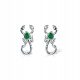  Silver scorpion earrings with green zircon