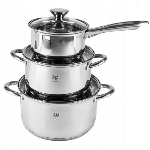 Set de cuisine Karl Hausmann GRAND ensemble de casseroles, acier inoxydable, 6 pièces.