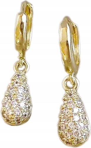  Gold elegant earrings gold-plated almonds decorated with zircons