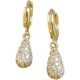  Gold elegant earrings gold-plated almonds decorated with zircons