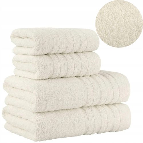 Sets Towels Set with 4 DORA cotton towels (2x 50x90cm + 2x 70x140cm) cream