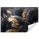 Photo wallpaper Black and gold feathers 3D effect Glamour style Abstraction 450x300