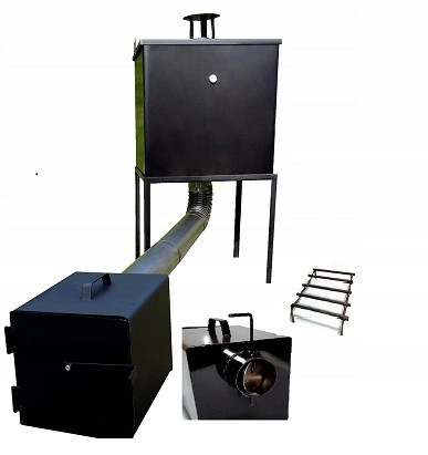  Complete Garden Metal Smokehouse 50x50x50 + Damper + Grate in the Fireplace