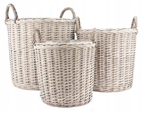  45 cm large basket cover in grey and silver tones