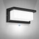 Garden wall lights, outdoor White, black wall light from Decorya with integrated 12 W LED source