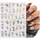  GOLD NAIL STICKERS FOR MANICURE LEAVES PLANTS ABSTRACTION STZ-SJ008