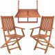 A set of garden and patio furniture Casaria wooden garden furniture set Sydney brown 3-piece.