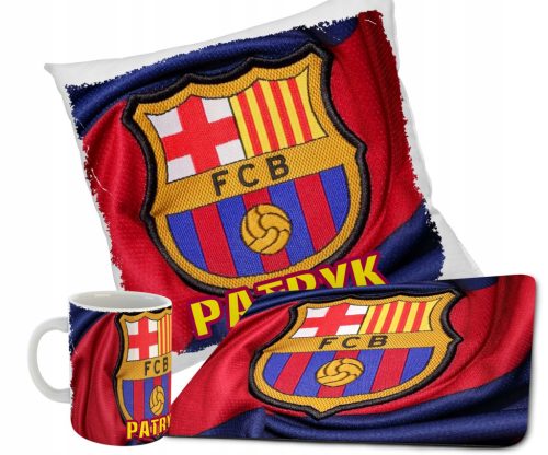  FC BARCELONA SET MUG + PILLOW + MOUSE PAD + NAME VARIOUS PATTERNS