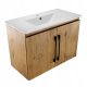 Solid bathroom cabinet with sink and shelf, loft oak doors, furniture manufacturer