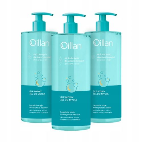 Advanced OILLAN Avena Oil Active Cleansing Oil Gel 750ml, 3-Pack for Sensitive Skin
