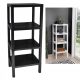 Sev bathroom shelf, black plastic, 29 x 38 x 100 cm