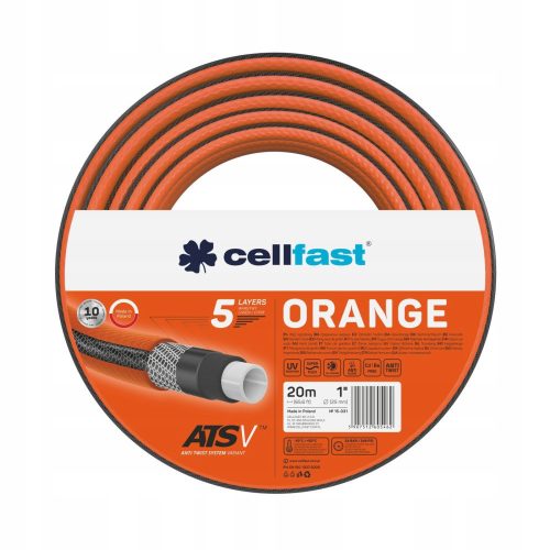 Irrigation hose - ORANGE garden hose 1" 20m cell-proof