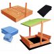 Sandpits for children SANDPIPE WITH BENCHES 120x120, WOOD, CLOSED