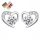  Silver earrings heart hearts beautiful free cloth box