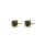  Gold-plated stud earrings with black zirconia