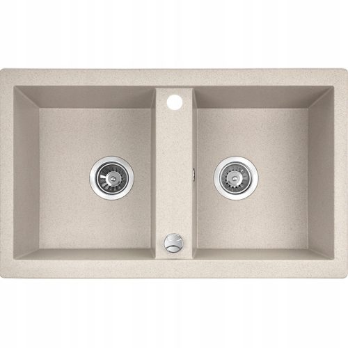 Laveo Barbados granite sink with two bowls in beige tones