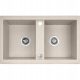 Laveo Barbados granite sink with two bowls in beige tones