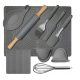 Dough boards and rolling pins silicone set 10 pieces grey 019283 + accessory set for the product SILICONE BOARD