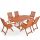 A set of garden and patio furniture Casaria garden furniture set, Vanamo wood, brown, 7 pcs.