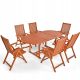 A set of garden and patio furniture Casaria garden furniture set, Vanamo wood, brown, 7 pcs.