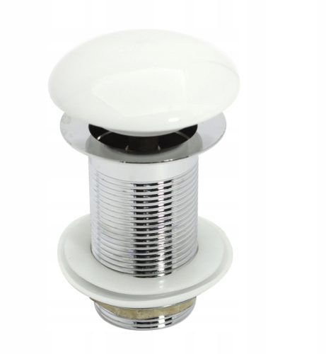 Round Click-Clack cap without overflow K-1005SSW white