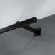  Square curtain rod, modern, matt black, profile 160 cm, rail with safety pins