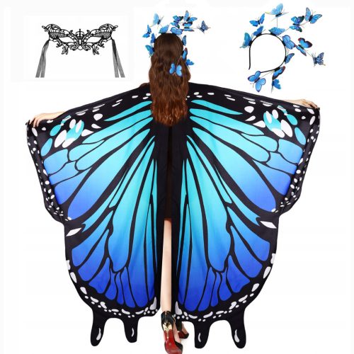  Women's Cape with Butterfly Wings, Cosplay Costume, 145 x 165 cm