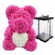 Teddy bear with roses, 40 cm, pink, white heart, Valentine's Day gift, flower box