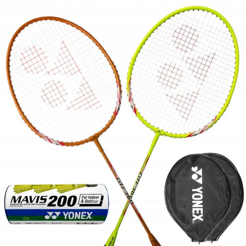 Case, racket set with Yonex BGR-360 shuttlecock