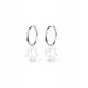  Silver hoop earrings minimal with clover
