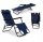 Sun loungers and garden and terrace K&M deck chair, navy blue metal