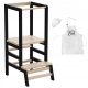  KITCHEN ASSISTANT Stool FOR CHILDREN Solid Tulano Tasty 20 Black WOOD