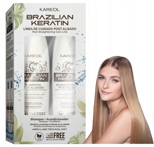  Shampoo + Conditioner Set after Keratin Hair Straightening without SLS 2x300ml