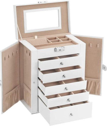 Boxes and Chests Songmics JBC152W01 Jewelry Box 32 x 26 x 15.6 cm White