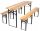 Benches for the garden and terrace OGRODOVIA wooden garden furniture set, brown beer set, 3-piece.