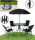 A set of garden and patio furniture Garden furniture set made of black metal, 6 pieces.