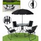 A set of garden and patio furniture Garden furniture set made of black metal, 6 pieces.