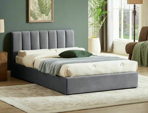  Signal Modern upholstered double bed 140x200 in shades of grey