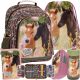  Derform Multi-Compartment School Backpack, White, Brown and Beige, Pink, Green, Yellow and Gold, Multicolor