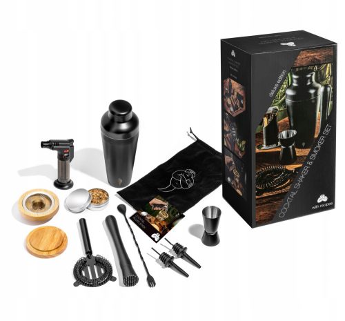 Bartender Set for Drinks and Whiskey Smoking, Great Gift