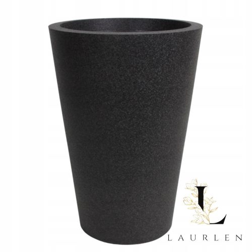 Pots and planters for outdoor and garden use Griebling flowerpot 70 cm x 48 x 70 cm diameter 48 cm fiberglass dark grey, black, graphite, shades of grey and silver