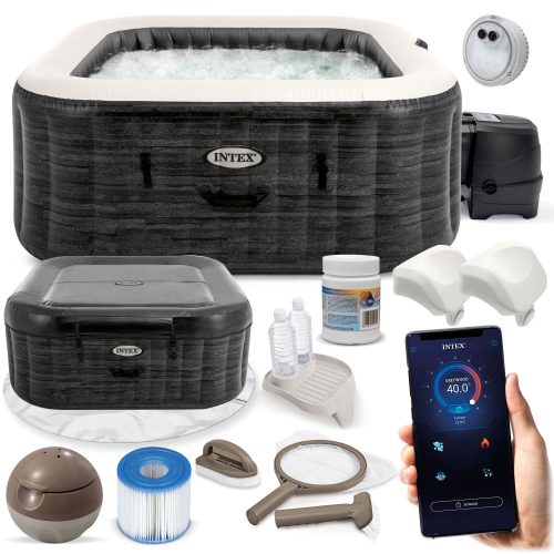 Whirlpool, Garden Whirlpool Square Inflatable Hydromassage Pool Intex 795 l