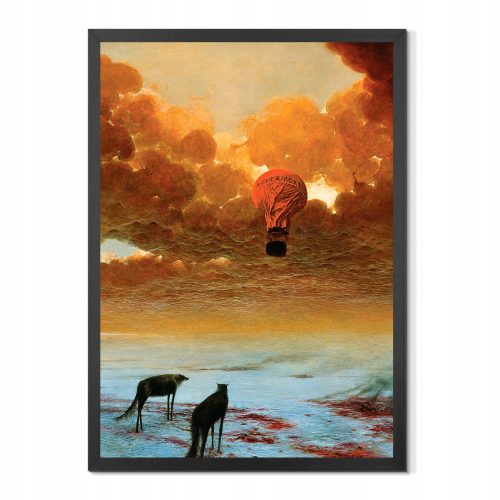 Prints without & with frame. Poster Zdzisław Beksiński, painting AB79, framed, 50 x 70 cm